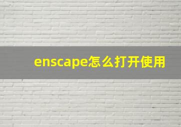 enscape怎么打开使用