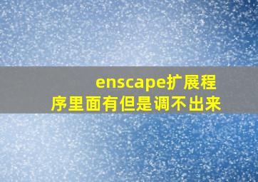 enscape扩展程序里面有但是调不出来