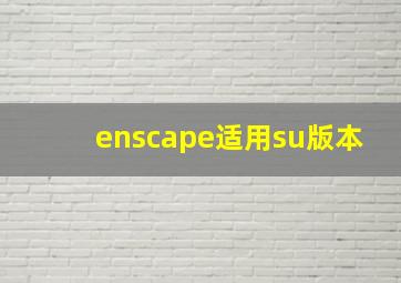 enscape适用su版本