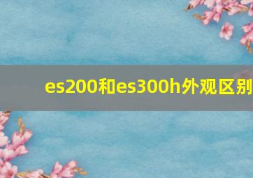 es200和es300h外观区别