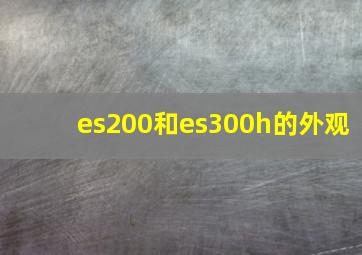 es200和es300h的外观