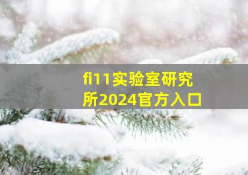 fi11实验室研究所2024官方入口