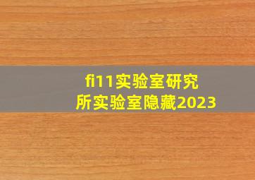 fi11实验室研究所实验室隐藏2023