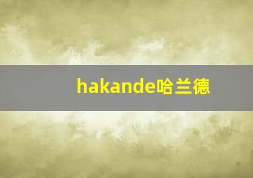 hakande哈兰德