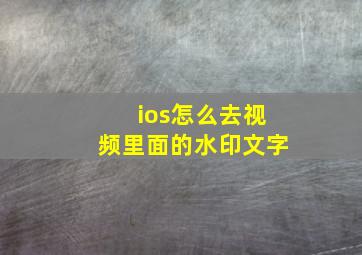 ios怎么去视频里面的水印文字