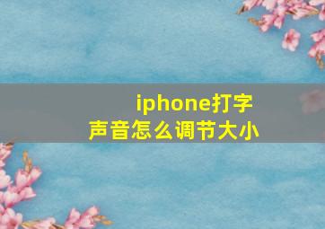 iphone打字声音怎么调节大小