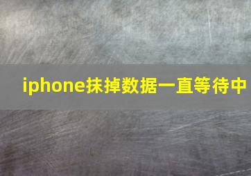 iphone抹掉数据一直等待中