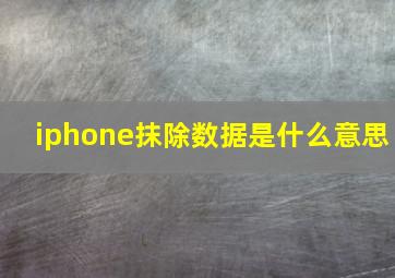 iphone抹除数据是什么意思