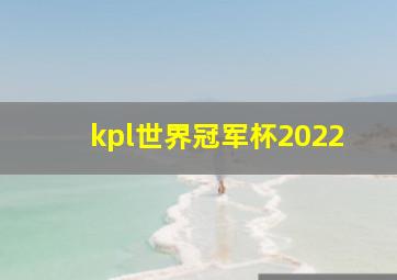 kpl世界冠军杯2022