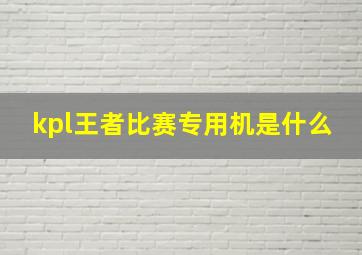 kpl王者比赛专用机是什么