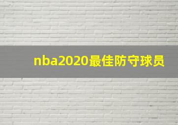 nba2020最佳防守球员