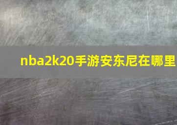 nba2k20手游安东尼在哪里