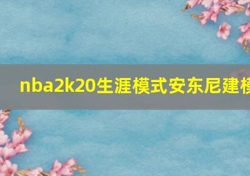 nba2k20生涯模式安东尼建模