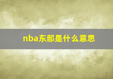 nba东部是什么意思