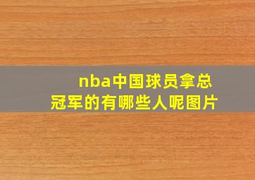 nba中国球员拿总冠军的有哪些人呢图片