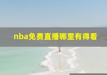 nba免费直播哪里有得看