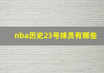 nba历史23号球员有哪些