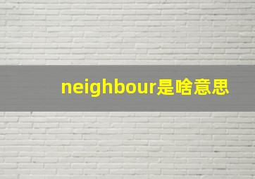 neighbour是啥意思