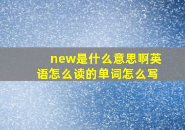 new是什么意思啊英语怎么读的单词怎么写