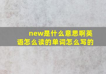 new是什么意思啊英语怎么读的单词怎么写的