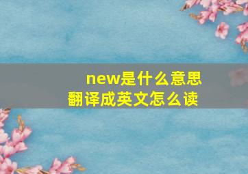 new是什么意思翻译成英文怎么读