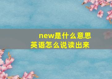 new是什么意思英语怎么说读出来