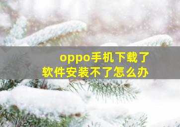 oppo手机下载了软件安装不了怎么办