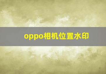 oppo相机位置水印