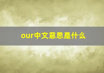 our中文意思是什么