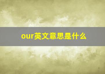 our英文意思是什么