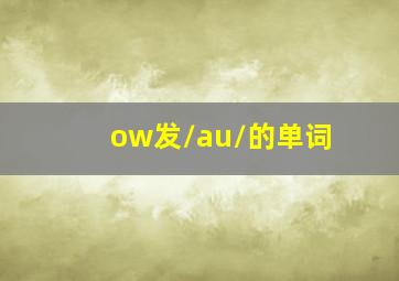 ow发/au/的单词