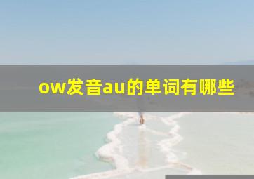 ow发音au的单词有哪些