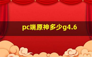 pc端原神多少g4.6