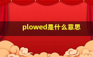 plowed是什么意思