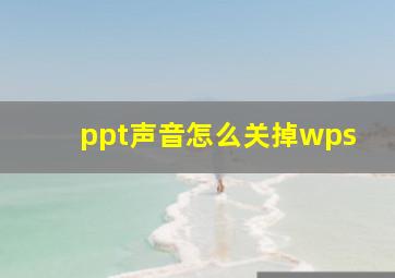 ppt声音怎么关掉wps