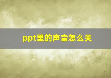 ppt里的声音怎么关