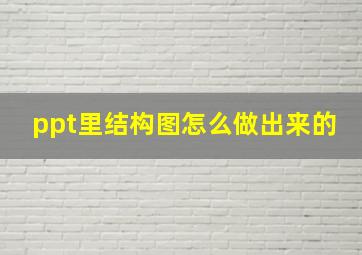 ppt里结构图怎么做出来的