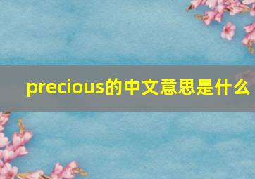 precious的中文意思是什么