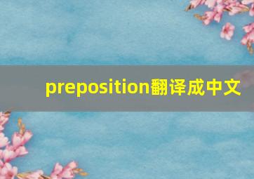 preposition翻译成中文