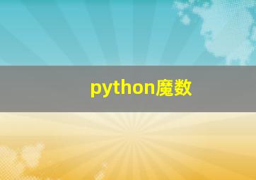 python魔数