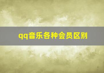 qq音乐各种会员区别