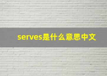 serves是什么意思中文