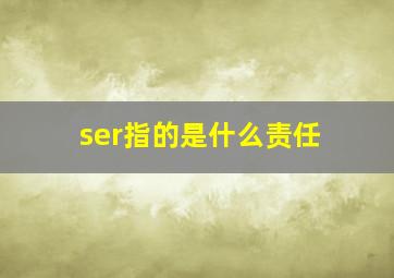 ser指的是什么责任