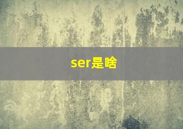 ser是啥