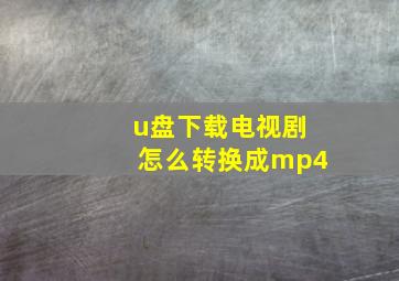 u盘下载电视剧怎么转换成mp4