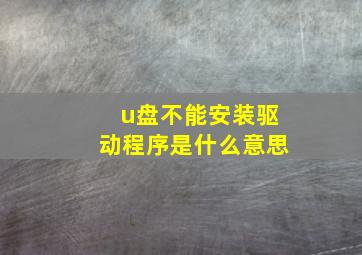 u盘不能安装驱动程序是什么意思