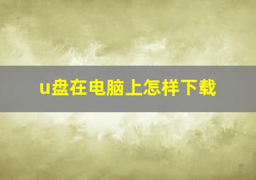 u盘在电脑上怎样下载