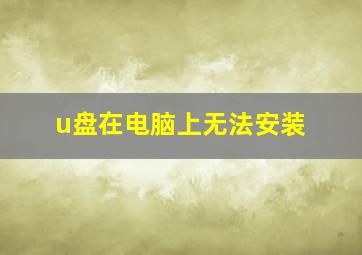 u盘在电脑上无法安装