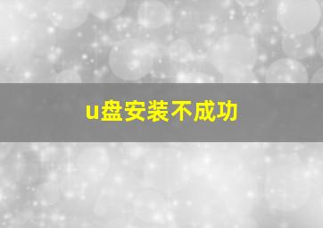 u盘安装不成功