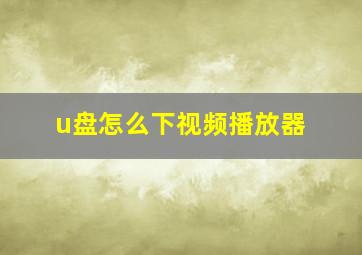 u盘怎么下视频播放器